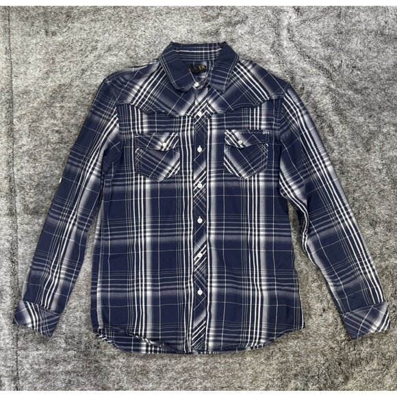 Men's Helix Button Down Long Sleeve Plaid Shirt Sz Medium - Picture 1 of 9